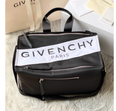 Givenchy Pandora Nylon Messenger Bag with Bold Logo Panel