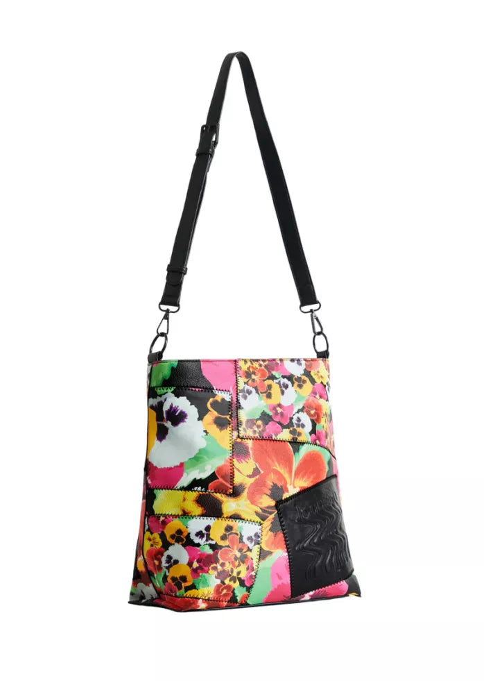 Desigual Black Handbag with Adjustable Strap & Sleek Logo Detail