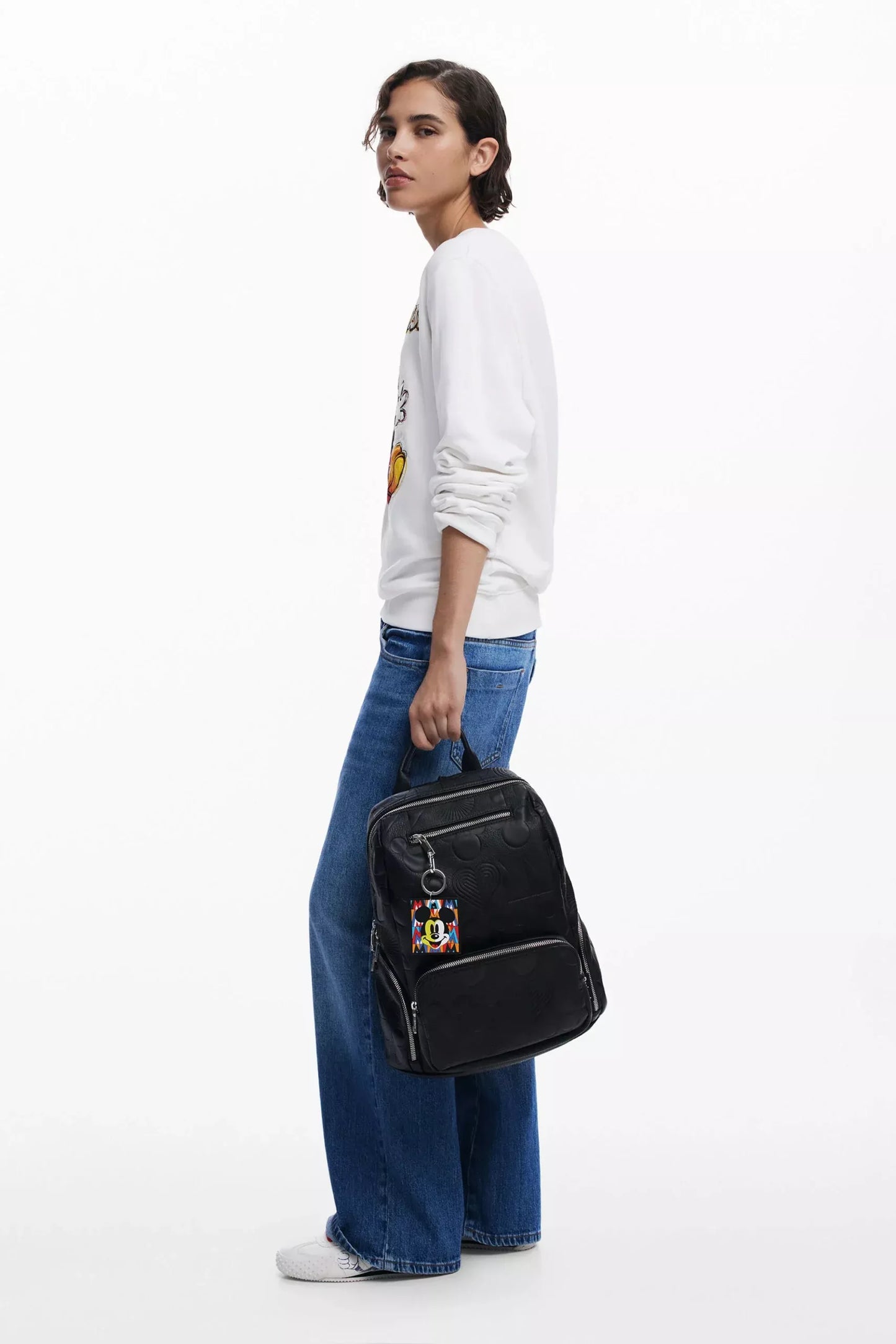 Desigual Women’s Black Rucksack with Zip Pockets – Sleek Spring/Summer Backpack