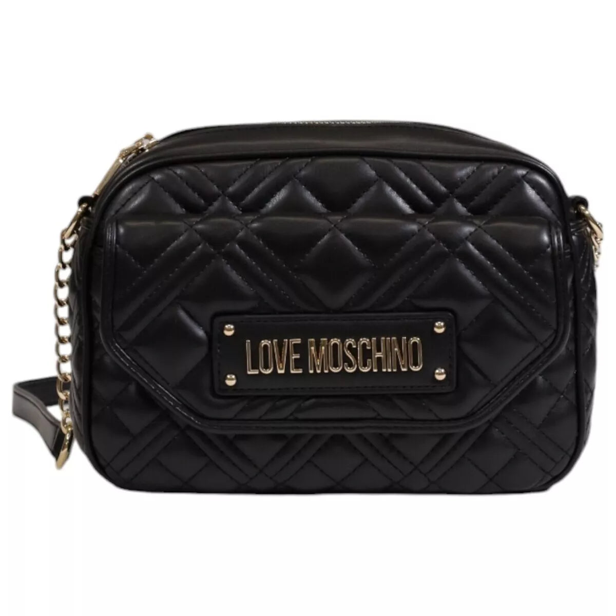 Love Moschino Women’s Black Printed Zip Handbag – Stylish, Modern & Versatile
