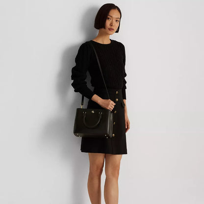 Ralph Lauren Signature Leather Handbag with Removable Shoulder Strap