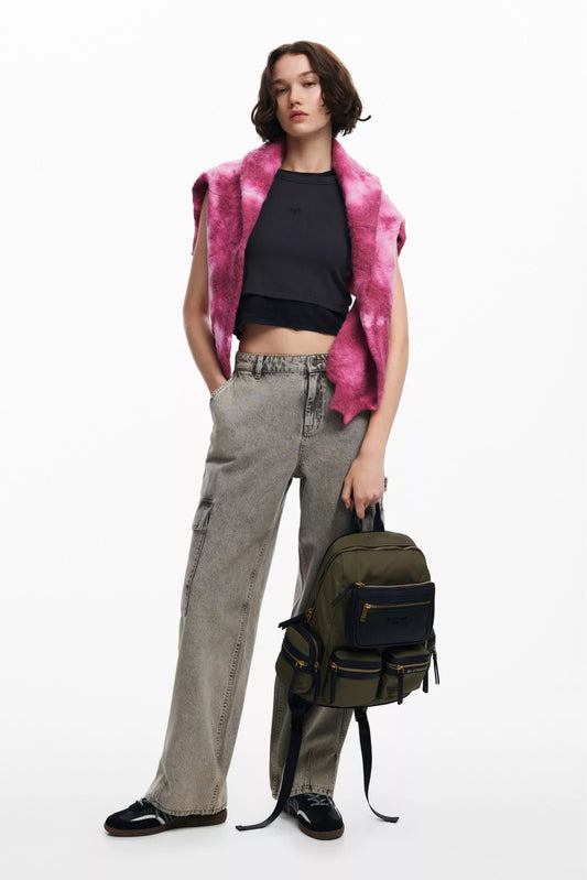 Desigual Women’s Green Rucksack – Fall/Winter Stylish Everyday Backpack