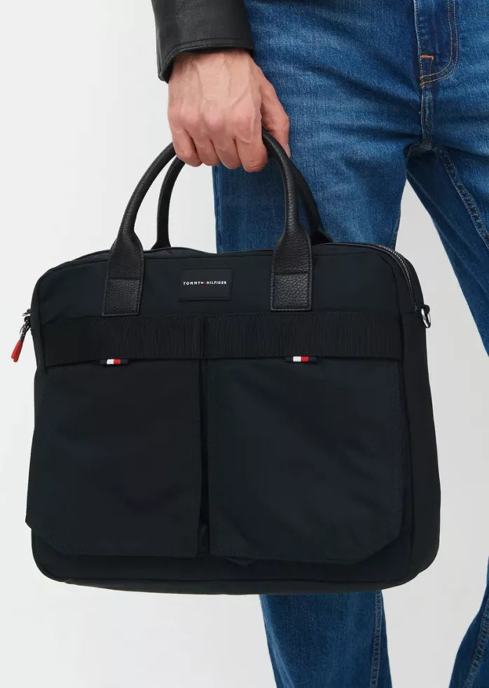 Tommy Hilfiger Men’s Fall/Winter Bag – 90% Recycled Polyester & 10% Polyurethane, Eco-Friendly & Stylish