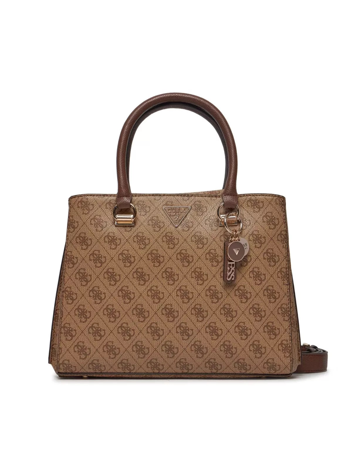 Guess Women’s Beige Handbag with Shoulder Strap & Multi-Zip Pockets – Stylish Fall/Winter Essential