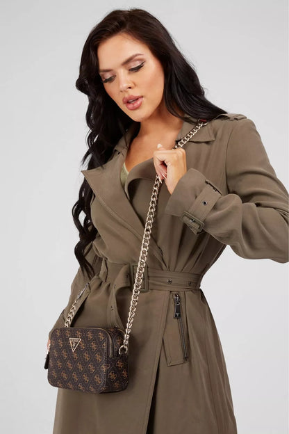 Guess Women’s Brown Print Shoulder Bag – Stylish Fall/Winter Handbag