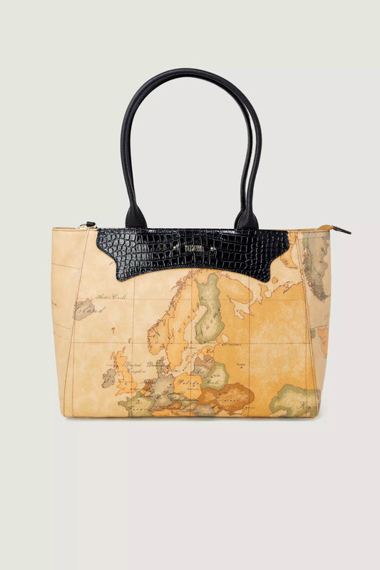 Alviero Martini Prima Classe Women’s Black Geometric Handbag – Elegant & Versatile