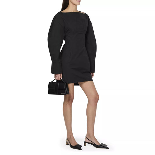 Jacquemus Elegant Black Leather Shoulder Bag with Removable Strap – Luxury Minimalist Designer Bag