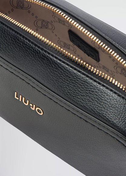 Liu Jo Women’s Black/White Shoulder Bag – Elegant Contrast with Secure Zip Closure