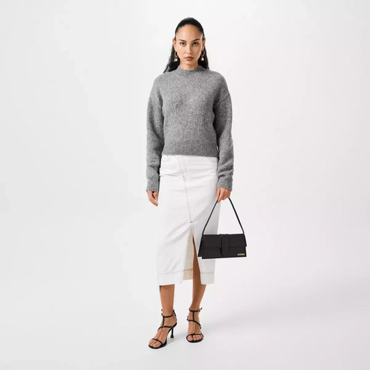 Jacquemus Le Bambino Long Black Leather Shoulder Bag – Luxury Minimalist Designer Bag