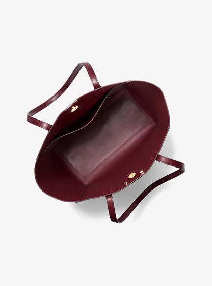 Michael Kors Women’s Bordeaux Handbag – Button Closure, Inside Pocket, Spacious Fall/Winter Design