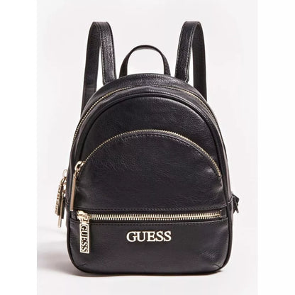 Guess Women’s Black Rucksack – Stylish Backpack with Zip Fastening & Front Pockets