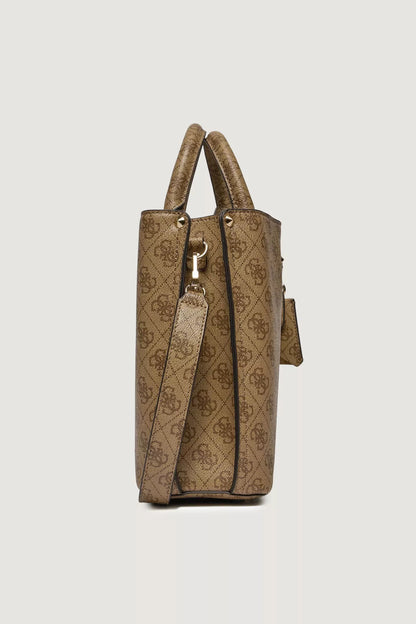 Guess Women’s Beige Printed Bag – Chic Designer Handbag for Everyday Elegance