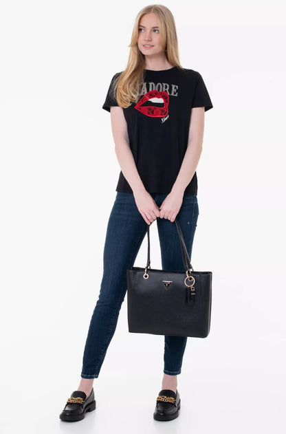 Guess Women’s Black Zip-Closure Handbag – Fall/Winter Chic & Practical