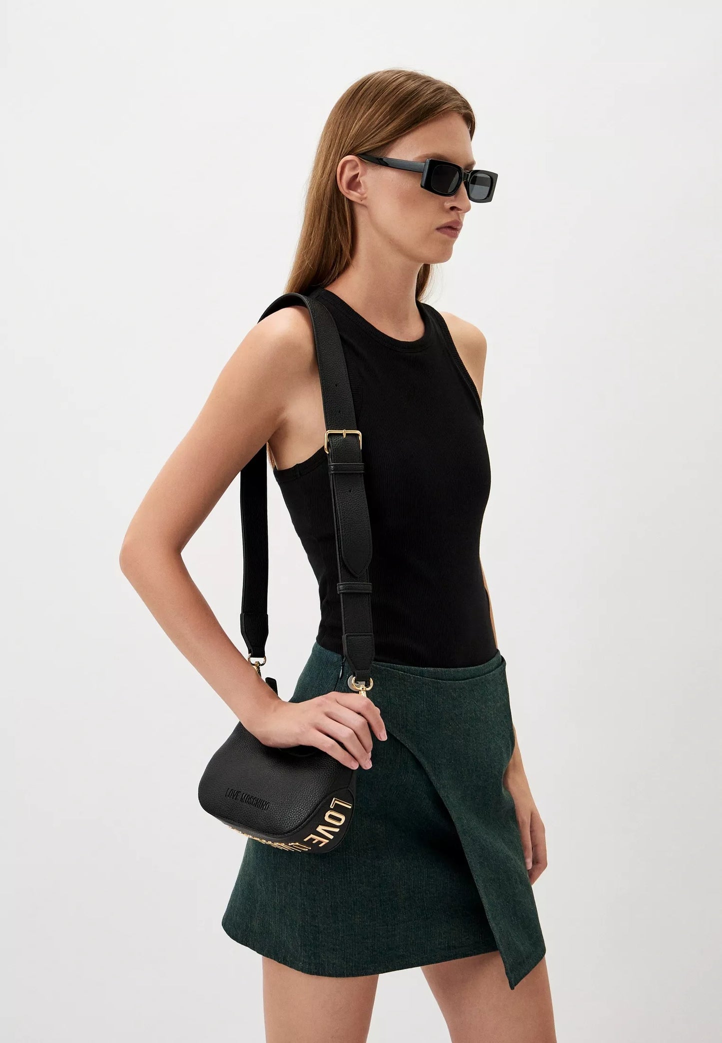 Love Moschino Black Handbag with Shoulder Strap for Women