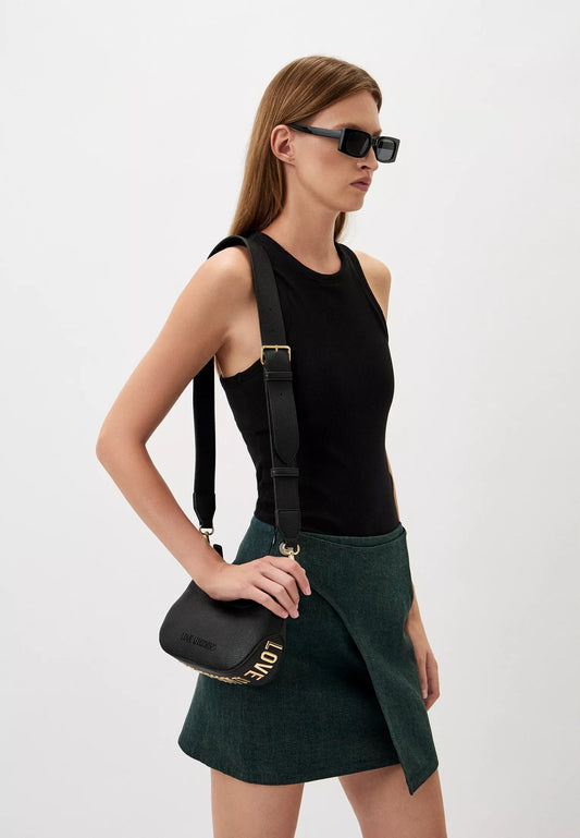 Love Moschino Black Handbag with Shoulder Strap for Women