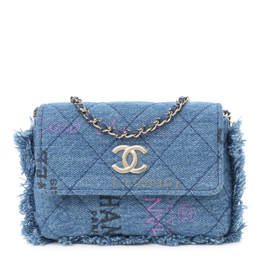 Chanel Mood Micro Denim Bag with Blue Strap – Iconic Mini Designer Crossbody