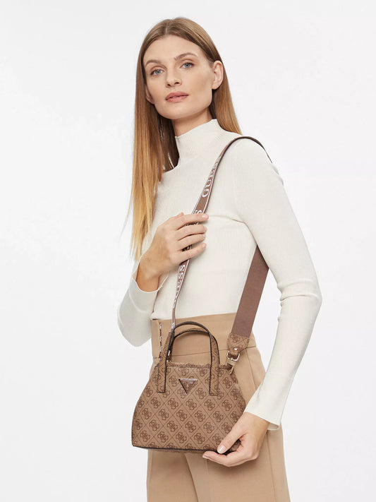 Guess Women’s Beige Printed Handbag with Shoulder Strap – Stylish & Versatile Everyday Bag