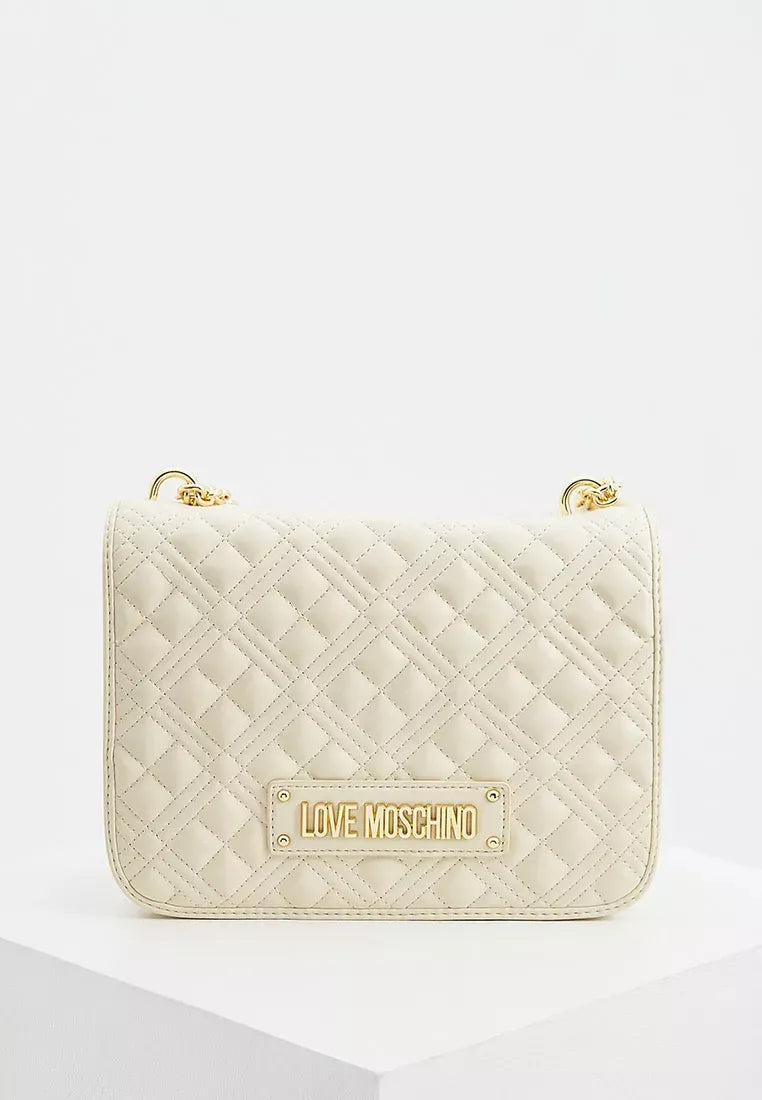 Love Moschino Beige Shoulder Bag for Women – Elegant, Minimalist & Versatile Everyday Bag