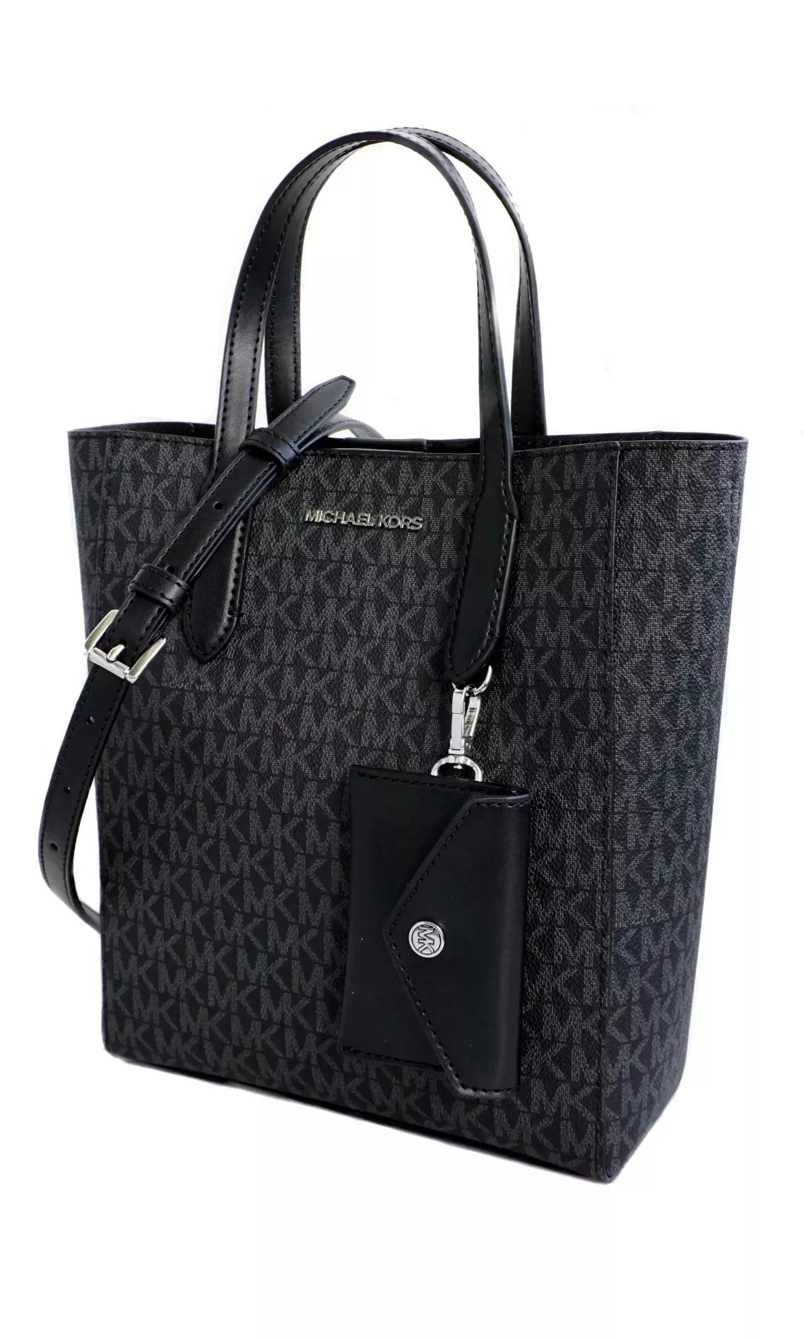 Michael Kors Women’s Black Print Handbag – Shoulder Strap, Button Closure & Inside Pocket | Fall/Winter Edition
