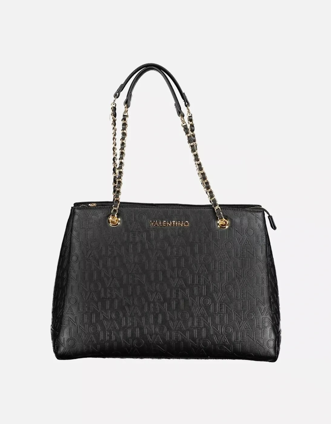 Valentino Chain Shoulder Bag with Logo and Dual Compartments