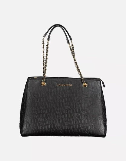 Valentino Chain Shoulder Bag with Logo and Dual Compartments