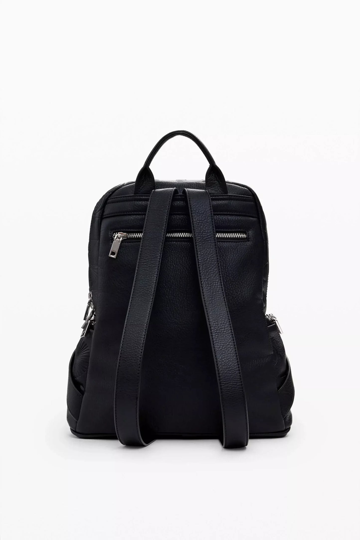 Desigual Women’s Black Rucksack with Zip Pockets – Sleek Spring/Summer Backpack