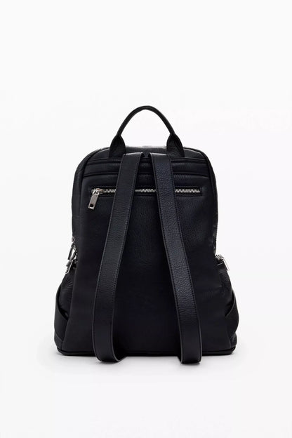 Desigual Women’s Black Rucksack with Zip Pockets – Sleek Spring/Summer Backpack