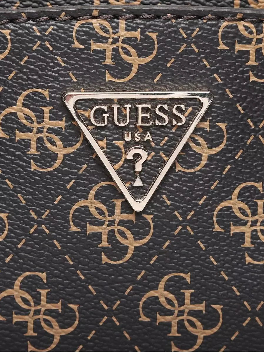 Guess Women’s Brown Zip-Fastening Handbag – Spacious Fall/Winter Tote