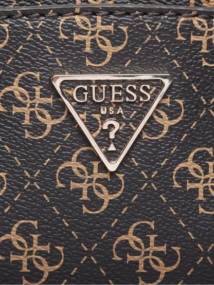 Guess Women’s Brown Zip-Fastening Handbag – Spacious Fall/Winter Tote