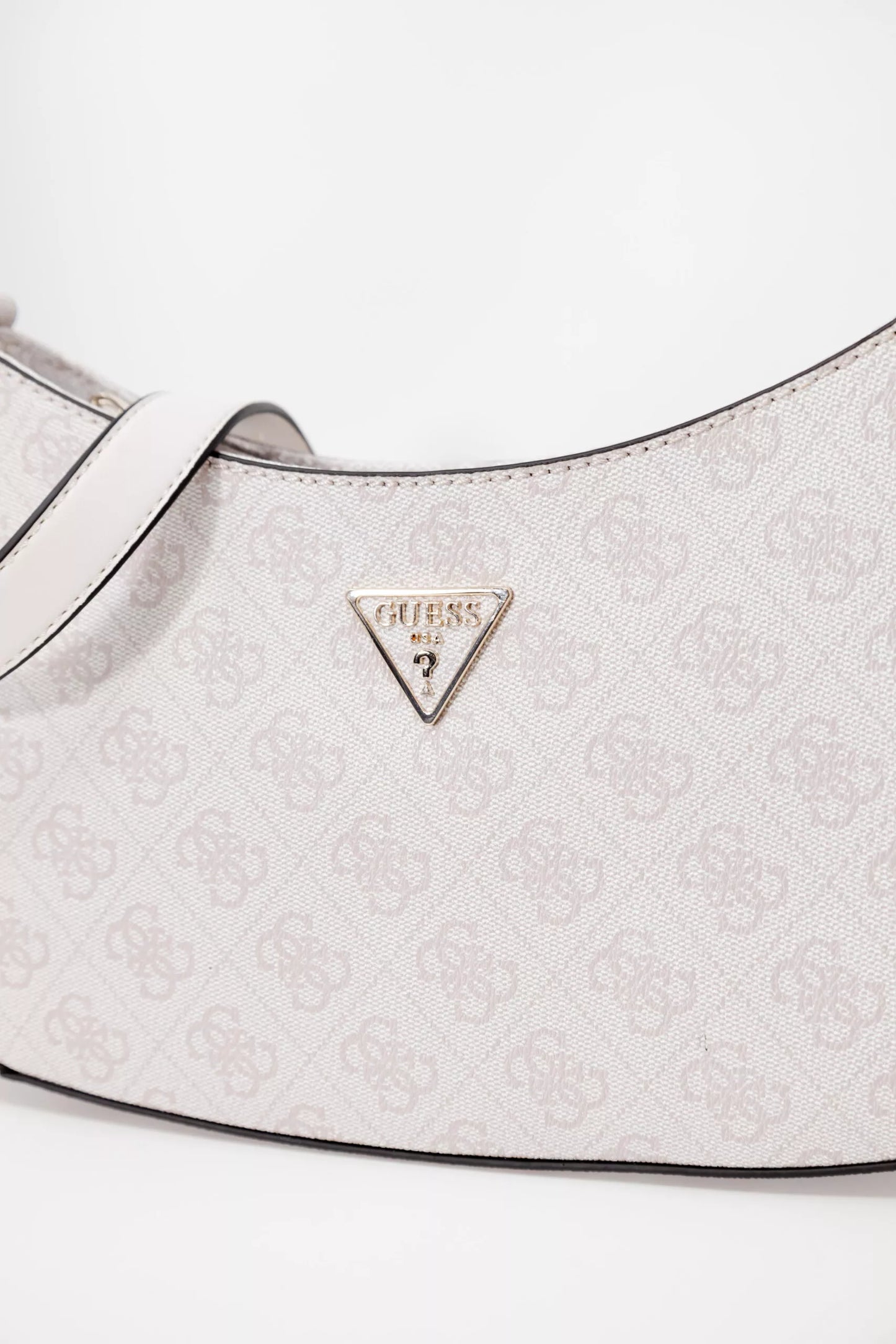 Guess Women’s Beige Printed Shoulder Bag – Elegant PU Leather Fall/Winter Handbag