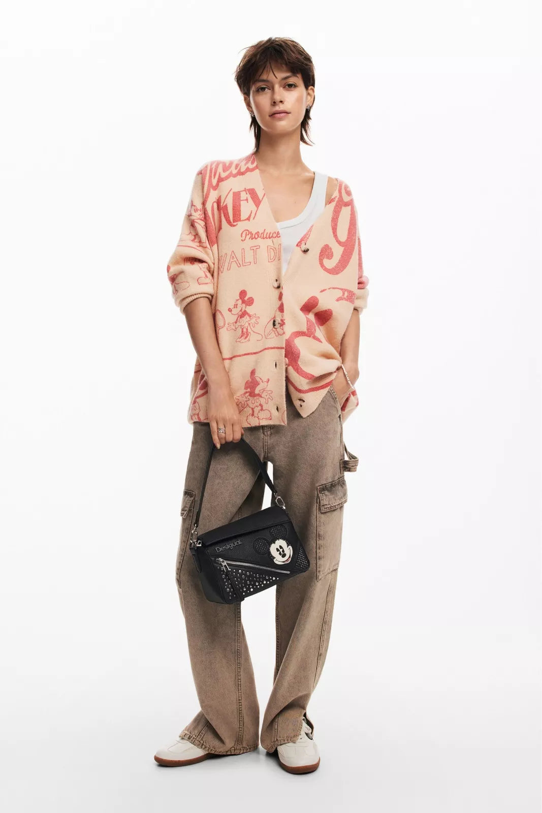 Desigual Women’s Black Print Handbag with Adjustable Shoulder Strap – Fall/Winter Chic