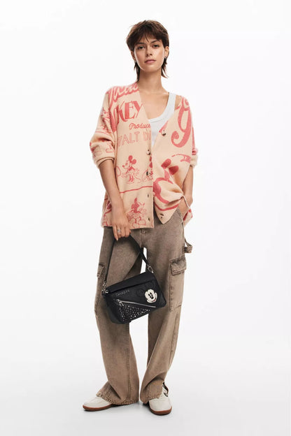 Desigual Women’s Black Print Handbag with Adjustable Shoulder Strap – Fall/Winter Chic