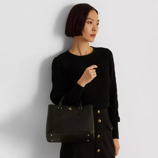 Ralph Lauren Signature Leather Handbag with Removable Shoulder Strap
