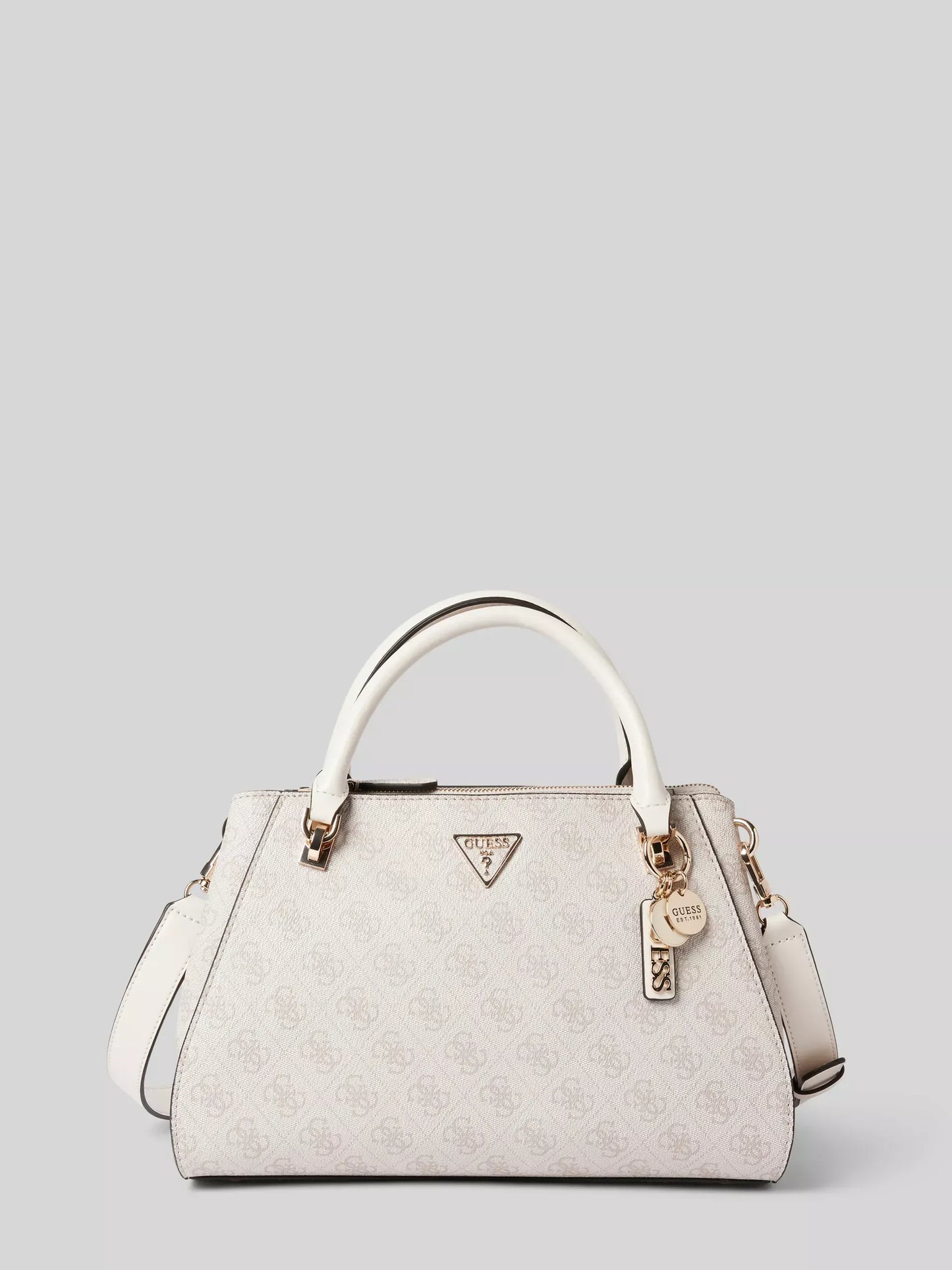 GUESS Women’s Pink Printed Handbag with Detachable Shoulder Strap – Stylish & Versatile