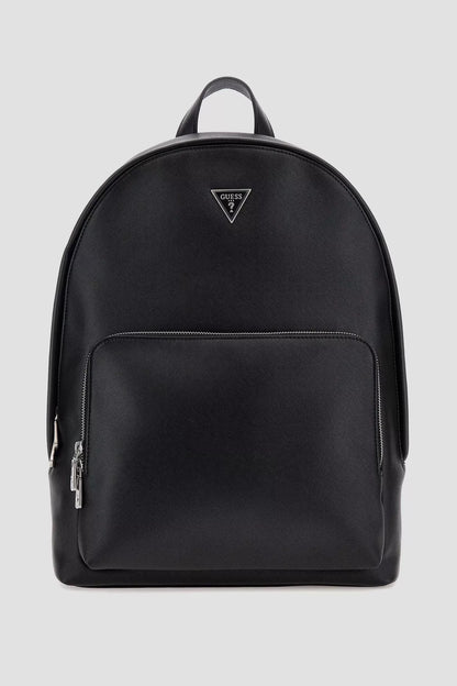 GUESS Men’s Black Rucksack – Stylish Spring/Summer Travel & Daily Backpack