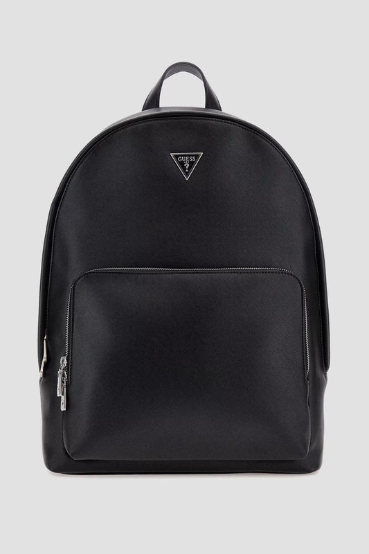 GUESS Men’s Black Rucksack – Stylish Spring/Summer Travel & Daily Backpack