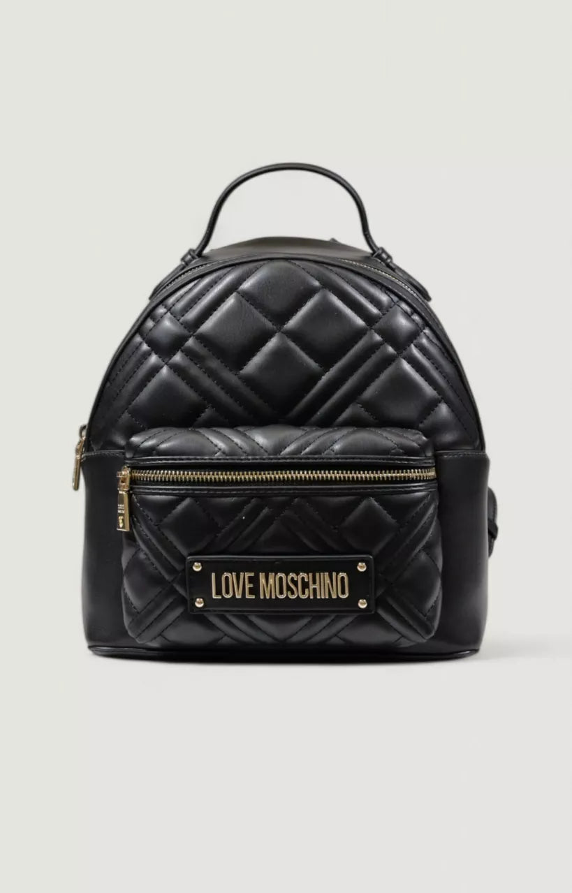Love Moschino Women’s Black Rucksack with Zip Pockets