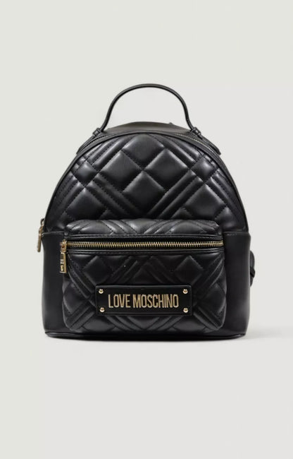 Love Moschino Women’s Black Rucksack with Zip Pockets