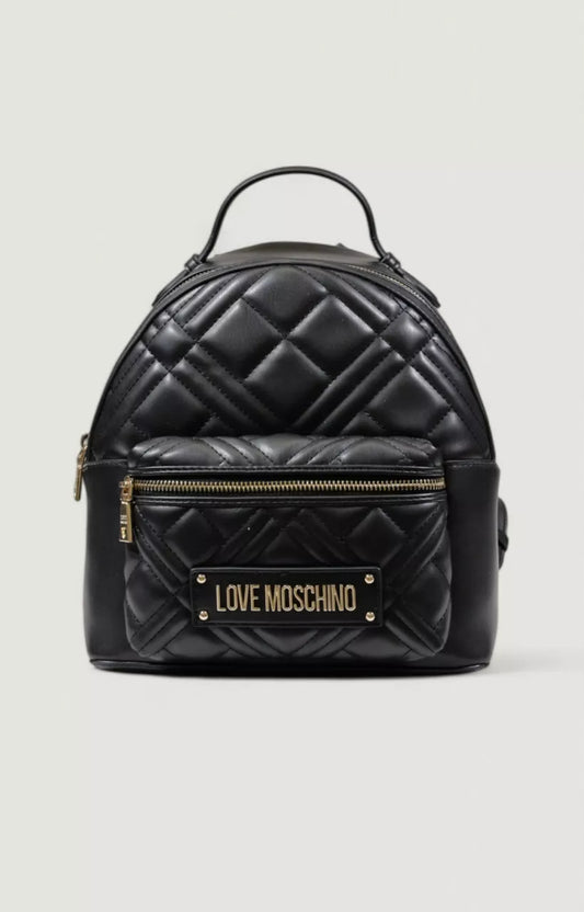 Love Moschino Women’s Black Rucksack with Zip Pockets