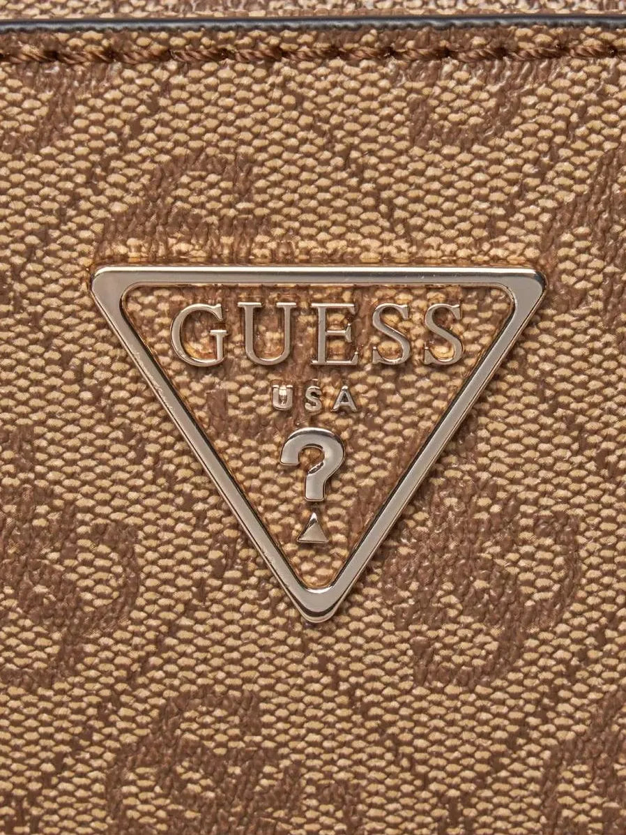 Guess Women’s Beige Handbag with Shoulder Strap & Multi-Zip Pockets – Stylish Fall/Winter Essential