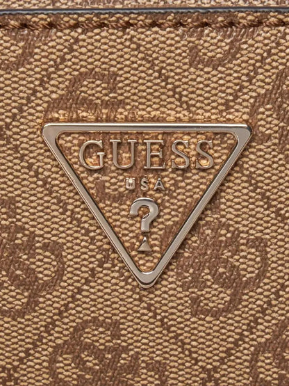 Guess Women’s Beige Handbag with Shoulder Strap & Multi-Zip Pockets – Stylish Fall/Winter Essential