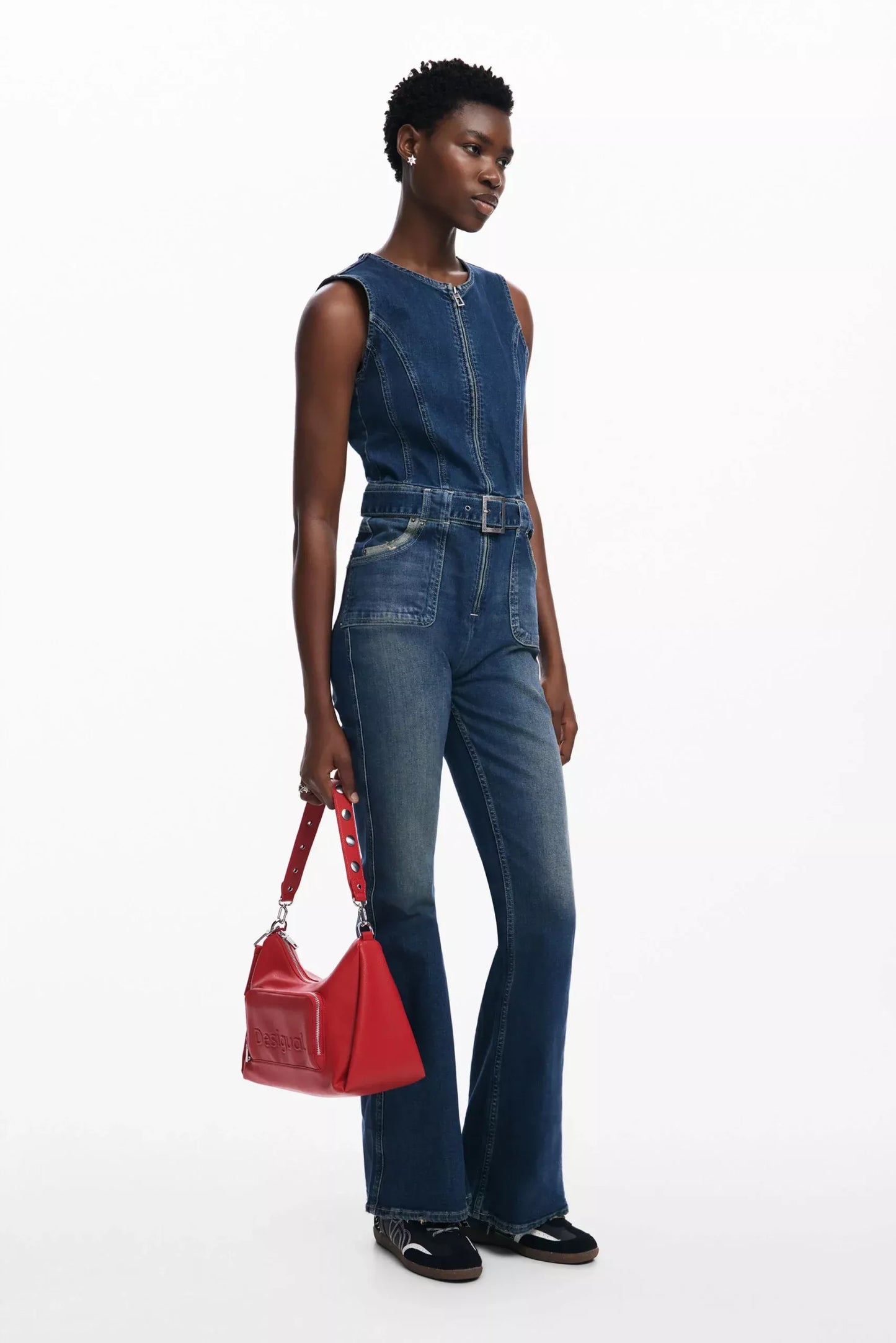 Desigual Plain Handbag with Zip Pockets