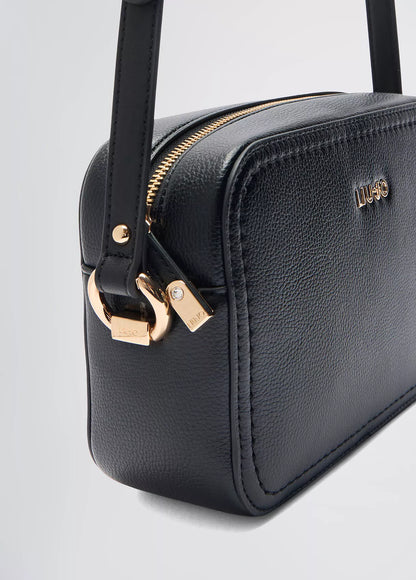 Liu Jo Women’s Black/White Shoulder Bag – Elegant Contrast with Secure Zip Closure