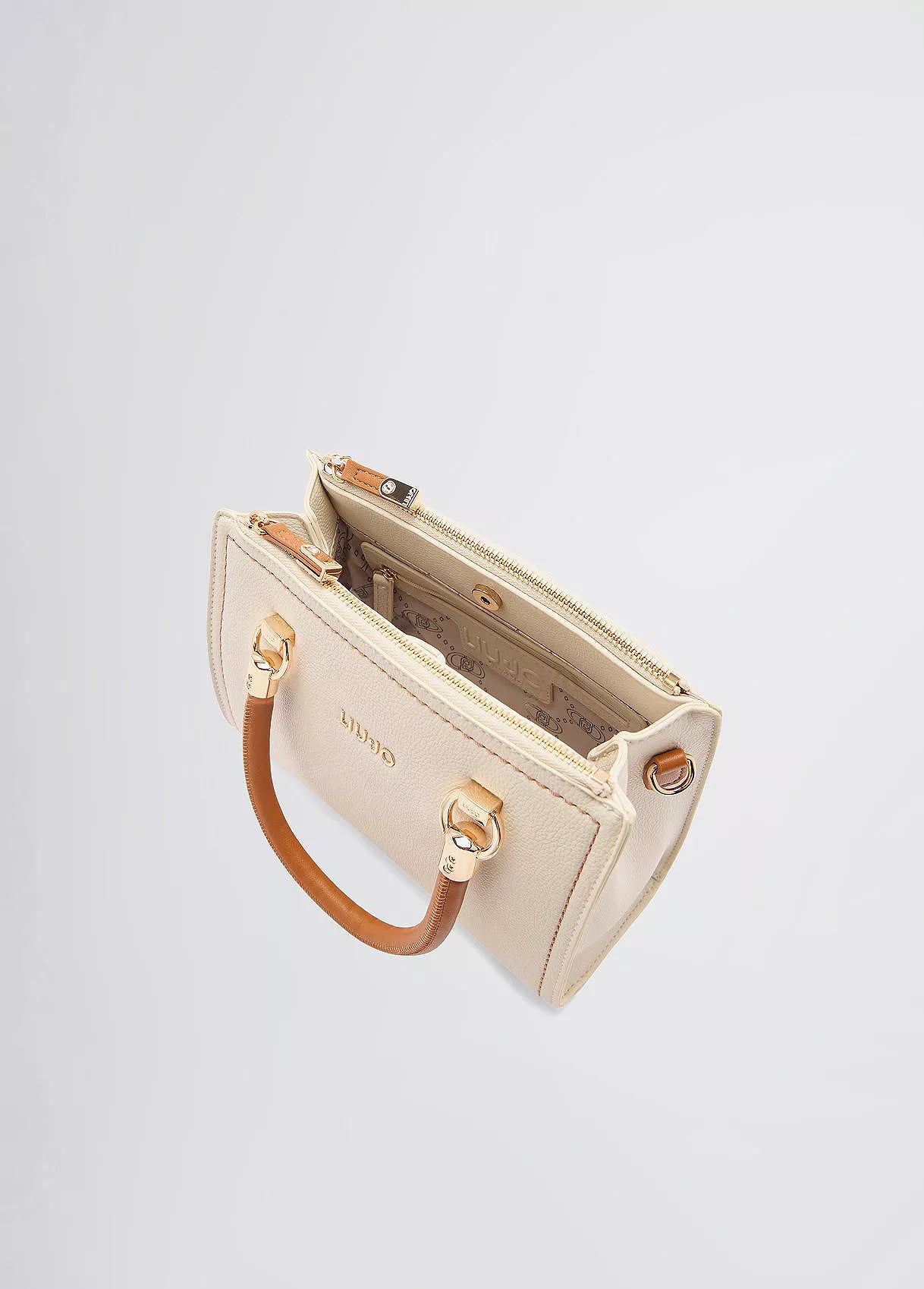 Liu Jo Women’s White Handbag – Elegant Minimalist Zip Closure