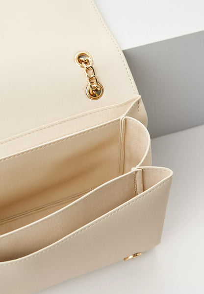 Love Moschino Women’s Printed Shoulder Bag – Chic Clip Closure