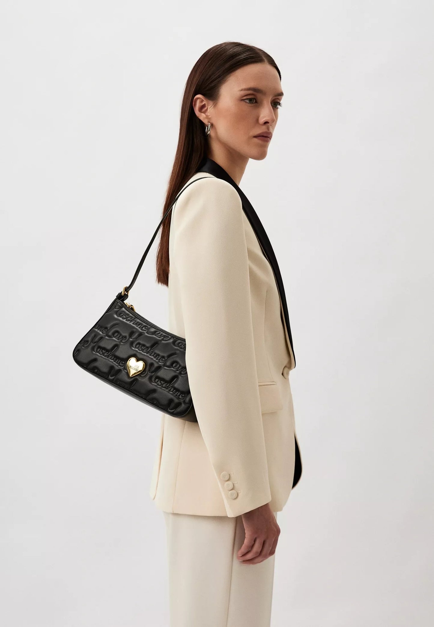 Love Moschino Women’s Black Handbag – Elegant Plain Zip Closure