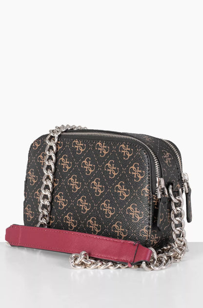 Guess Women’s Brown Print Shoulder Bag – Stylish Fall/Winter Handbag