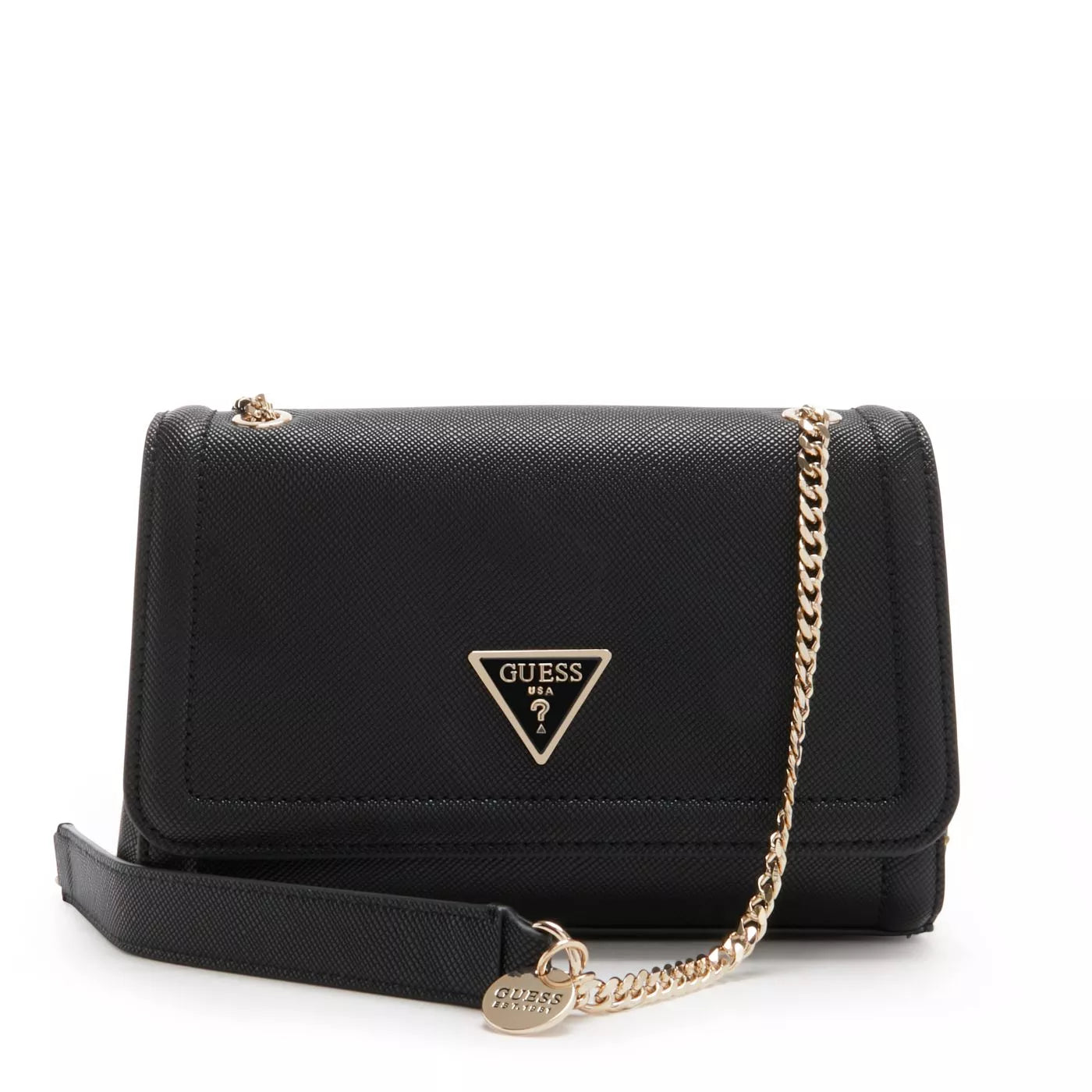 Guess Women’s Classic Black Shoulder Bag – PU Leather Chic Handbag for Fall & Winter