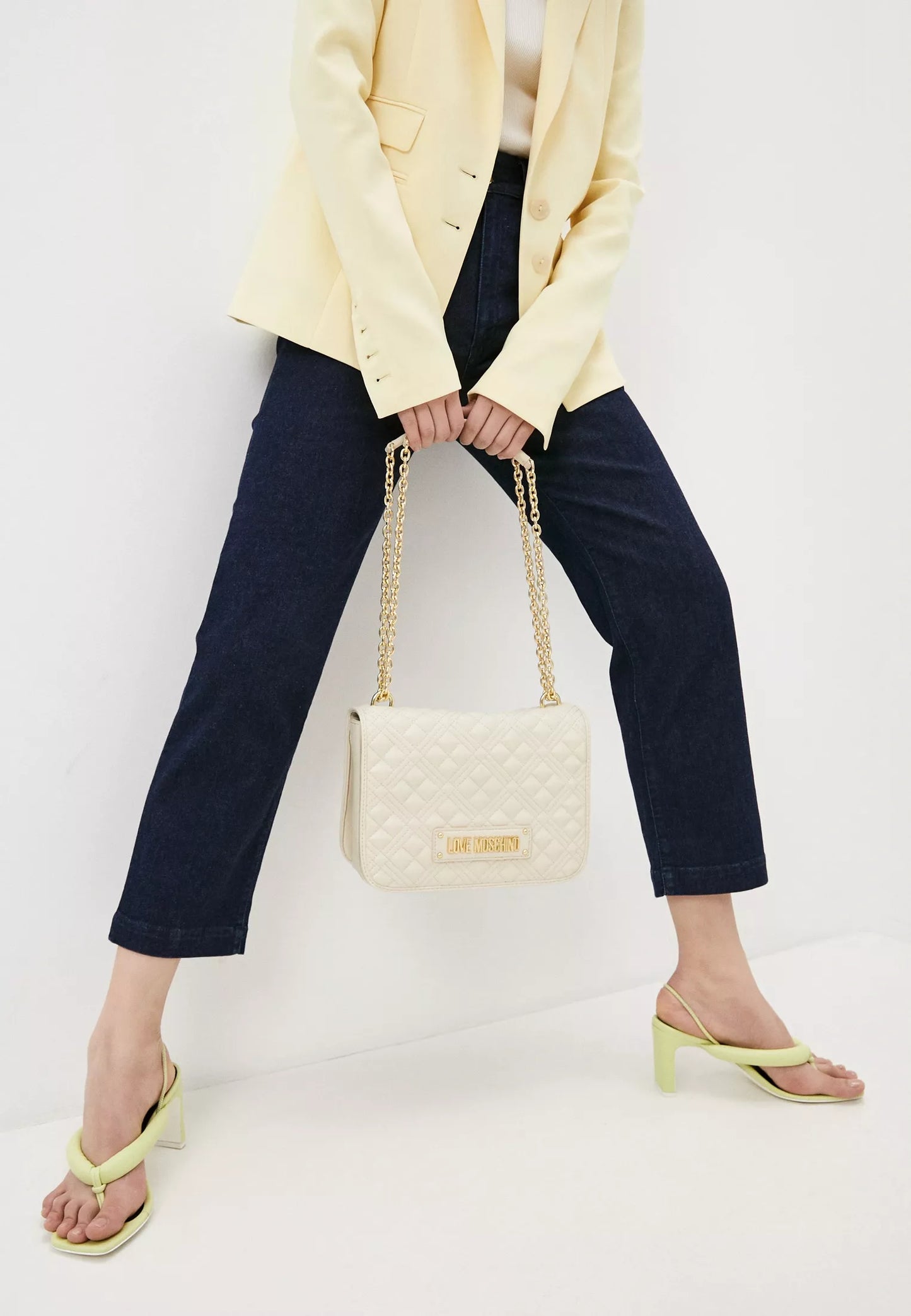 Love Moschino Beige Shoulder Bag for Women – Elegant, Minimalist & Versatile Everyday Bag