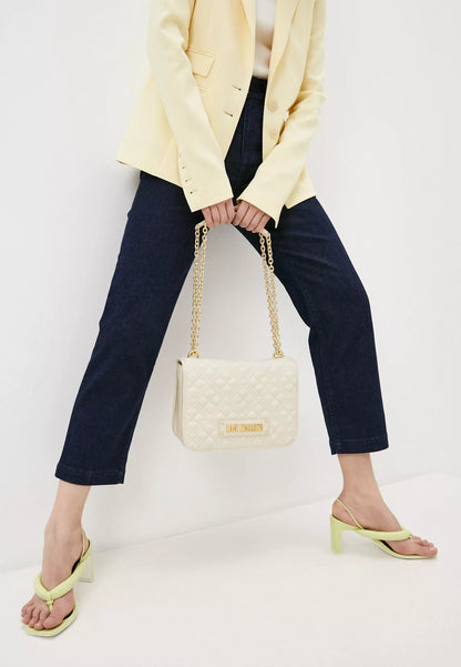 Love Moschino Beige Shoulder Bag for Women – Elegant, Minimalist & Versatile Everyday Bag